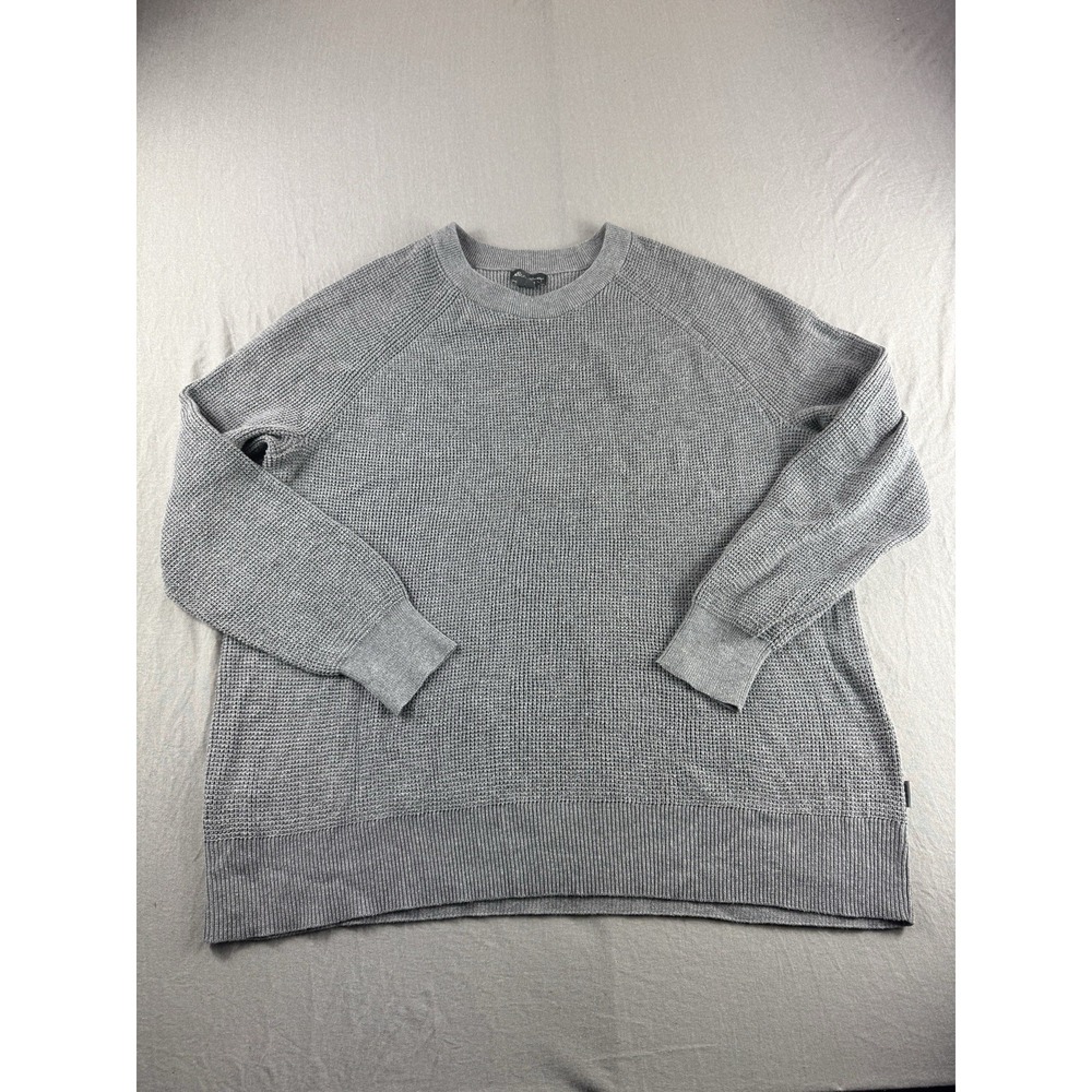 Eddie Bauer Waffle Knit Thermal Shirt Women's XL Gray Long Sleeve Camping Hiking